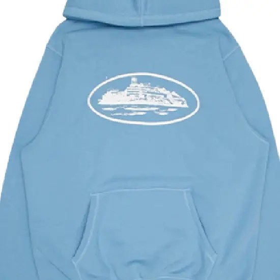Corteiz 5 Starz Alcatraz Hoodie Baby Blue