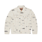 Corteiz ALCATRAZ PATTERN DENIM JACKET Cream